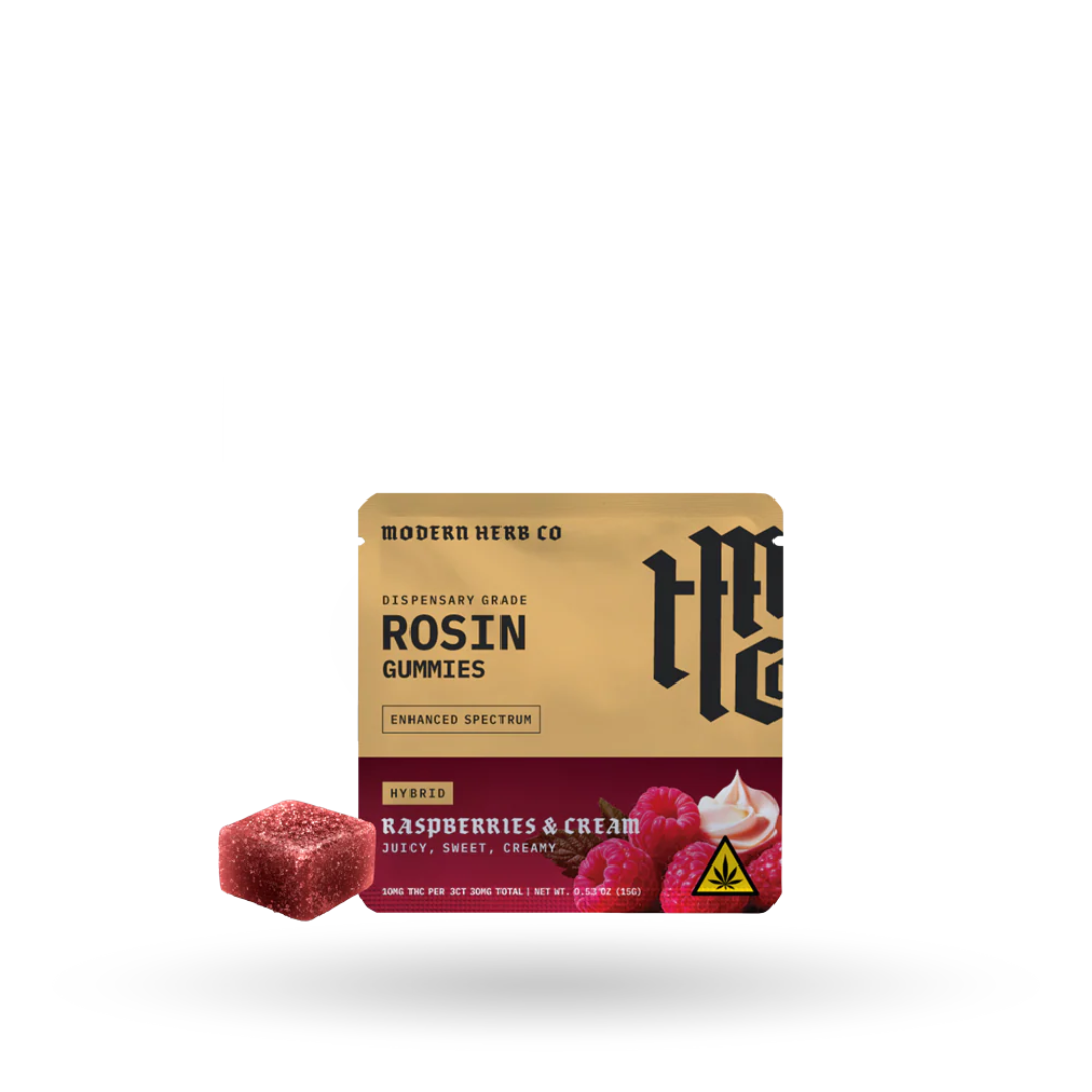 Modern Herb Co | Live Rosin Gummies | 3ct / Hybrid / Raspberries & Cream